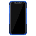 Antislip iPhone 11 Hybride Hoesje met Standaard - Blauw / Zwart