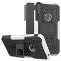 Asus Zenfone Max Pro (M1) Antislip Hybride Case met Standaard - Zwart / Wit