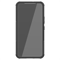 Antislip Samsung Galaxy S22 5G Hybrid Case met Standaard - Zwart