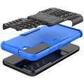 Antislip Samsung Galaxy S22 5G Hybrid Case met Standaard - Blauw / Zwart