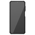 Antislip Samsung Galaxy A12 Hybrid Case met Standaard - Zwart