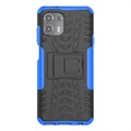 Antislip Motorola Edge 20 Lite Hybrid Case met Standaard - Blauw / Zwart