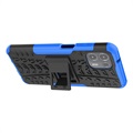 Antislip Motorola Edge 20 Lite Hybrid Case met Standaard - Blauw / Zwart