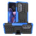 Antislip Motorola Edge (2022) Hybrid Case met Standaard - Blauw / Zwart