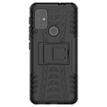 Antislip Motorola Moto G30 Hybrid Case met Standaard - Zwart