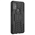 Antislip Motorola Moto G30 Hybrid Case met Standaard - Zwart