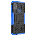 Antislip Motorola Moto G30 Hybrid Case met Standaard - Blauw / Zwart