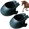 Rubberen hoeflaarzen met antisliplaag voor paarden - maat XL - 2 stuks. - Zwart