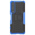 Antislip Sony Xperia 1 IV Hybrid Case - Blauw / Zwart