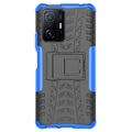 Antislip Xiaomi 11T/11T Pro Hybrid Case met Standaard - Blauw / Zwart