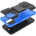 Antislip iPhone 14 Hybride Hoesje met Standaard - Zwart / Blauw