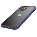 Anti-Shock iPhone 14 Pro Max Hybrid Case - Koolstofvezel - Blauw