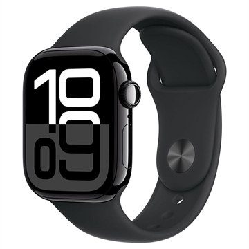 Apple Watch 10 GPS MWWE3QN/A - aluminium, zwarte sportband, S/M, 42mm - gitzwart