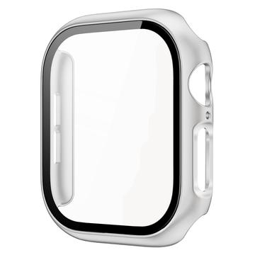 Apple Watch Series 11/10 Plastic Hoesje met Glazen Screenprotector - 42mm - Silver