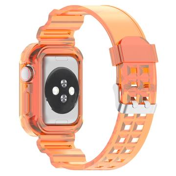 Apple Watch Series 11/10 Vervangende Siliconen Band met Geïntegreerd Frame - 46mm - Doorzichtig Zwart