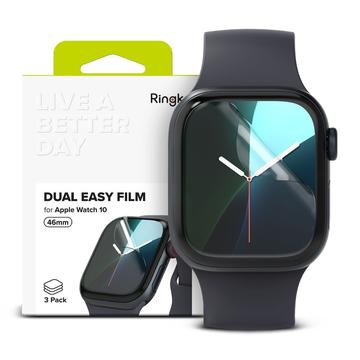 Apple Watch Series 11/10 Ringke Dual Easy Film Screen Protector - 46mm - 3 stuks.