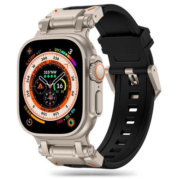 Apple Watch Series Ultra 3/2/Ultra/11/10/9/8/SE 3/(2022)/7/SE/6/5/4/3/2/1 Tech-Protect Delta Pro Strap - 49mm/46mm/45mm/44mm/42mm - Zwart / Titanium