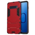 Armor Series Samsung Galaxy S10 Hybrid Case met Standaard - Rood