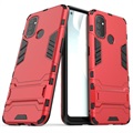 Armor Series OnePlus Nord N100 Hybrid Case met Standaard - Rood