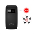 Artfone C10 Senior Flip Phone - Dual SIM, SOS - Zwart