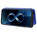 Asus Zenfone 8 Flip Case - Koolstofvezel - Blauw