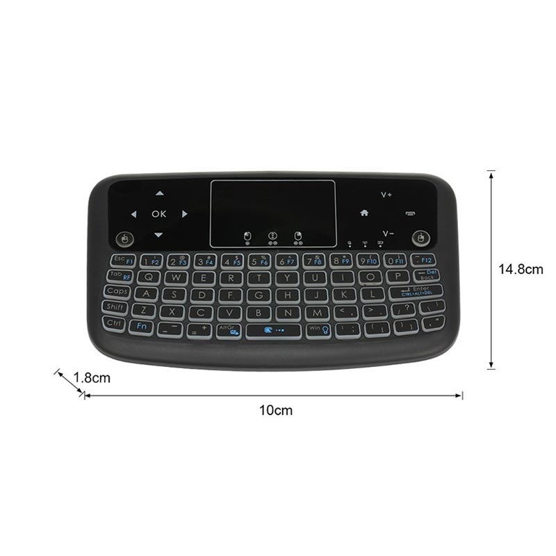 Backlit Mini Draadloos Toetsenbord Met Touchpad Muis Combo, Oplaadbare Li-ion Batterij & Multimedia Handheld Afstandsbediening voor Google Android TV Box, PS3, PC, PAD Backlit Mini Draadloos Toetsenbord Met Touchpad Muis Combo, Oplaadbare Li-ion Batterij & Multimedia Handheld Afstandsbediening voor Google Android TV Box, PS3, PC, PAD