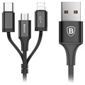 Baseus 3-in-1 USB Kabel - Lightning, Type-C, MicroUSB