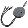 Baseus 3-in-1 Intrekbaar USB Kabel - 1.2m - Grijs