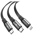Baseus 3-in-1 Intrekbaar USB Kabel - 1.2m