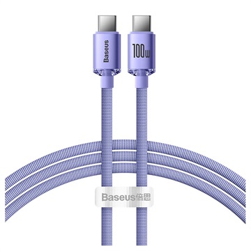 Baseus Crystal Shine USB-C / USB-C Kabel CAJY000705 - 2m - Paars