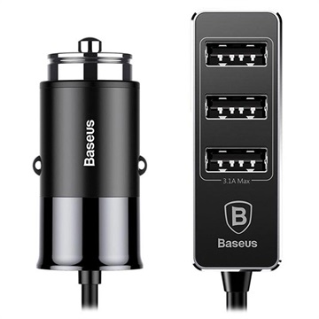 Baseus Enjoy Together Autolader - 4x USB, 5.5A - Zwart