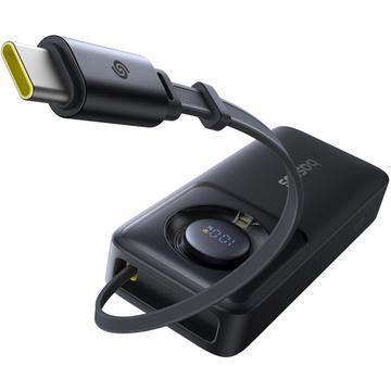 Baseus Free2Pull 10000mAh Power Bank met USB-C kabel - 30W - Zwart