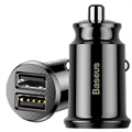 Baseus Grain Mini Smart Dual USB Autolader - 3.1A - Zwart