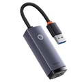 Baseus Lite-serie USB-A / Gigabit Ethernet-netwerkadapter - grijs