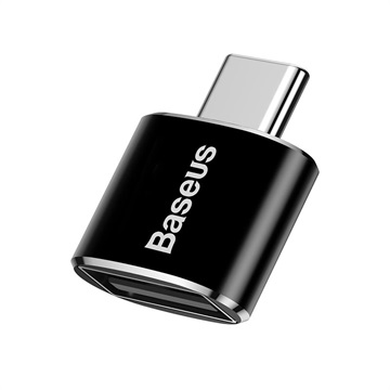 Baseus Mini CATOTG-01 USB-A / USB-C OTG Adapter - Zwart