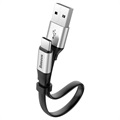 Baseus Nimble Laad & Synchroniseren USB-C Kabel CATMBJ-0S - 23cm - Zilver