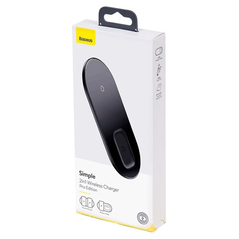 Baseus Simple 2 In 1 Pro Edition Dual Draadloze Oplader 15w