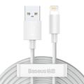 Baseus Eenvoudige wijsheid USB-A / Lightning-kabel - 1.5m, 2 Stuks. - Wit