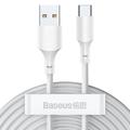 Baseus Eenvoudige wijsheid USB-A / USB-C kabel - 1.5m, 2 stuks. - Wit