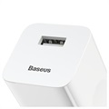 Baseus Single USB Snelle Reis Oplader CCALL-BXX02 - 24W - Wit