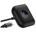 Baseus Vierkante Ronde USB Hub met Voedingsinterface - Zwart