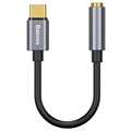 Baseus USB-C / 3.5mm Audio Adapter Kabel CAHUB-EZ0G - Donkergrijs