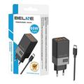 Beline BLN3CB65C GaN 65W Wandoplader met USB-C kabel - 2xUSB-C, USB-A - Zwart