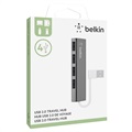 Belkin Ultra-Slim USB 2.0 Travel Hub - 4 Poorts - Zwart