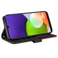 Bi-Color Series Samsung Galaxy A22 4G Wallet Case - Zwart