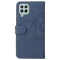 Bi-Color Series Samsung Galaxy A22 4G Wallet Case - Blauw
