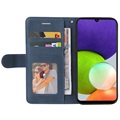 Bi-Color Series Samsung Galaxy A22 4G Wallet Case - Blauw