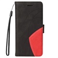 Bi-Color Series Samsung Galaxy A42 5G Wallet Case - Zwart
