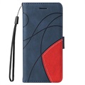 Bi-Color Series Samsung Galaxy A42 5G Wallet Case - Blauw