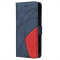 Bi-Color Series Samsung Galaxy A42 5G Wallet Case - Blauw
